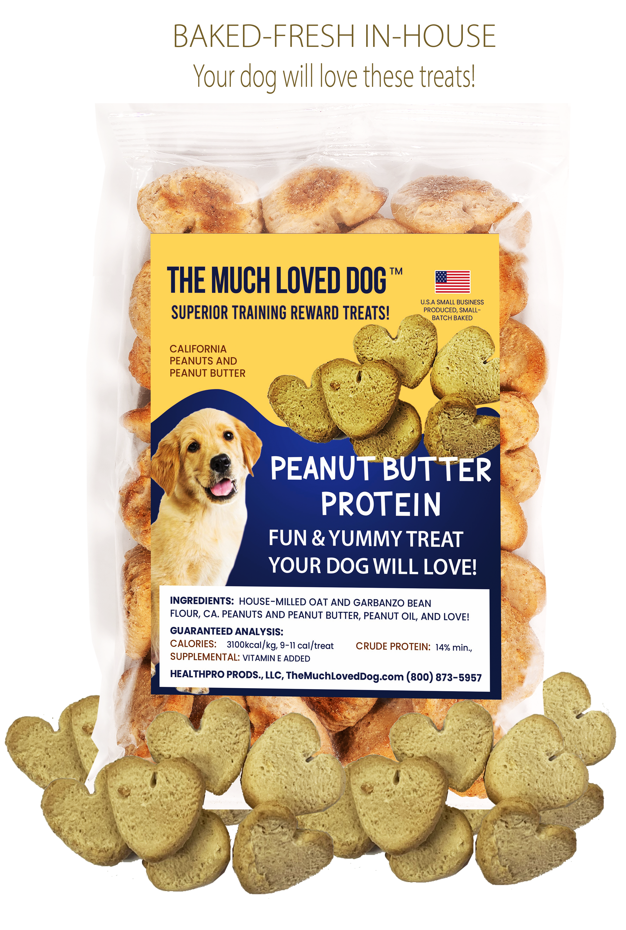 Much Loved Dog Training Reward Treats - Peanut Butter Protein 6 oz.