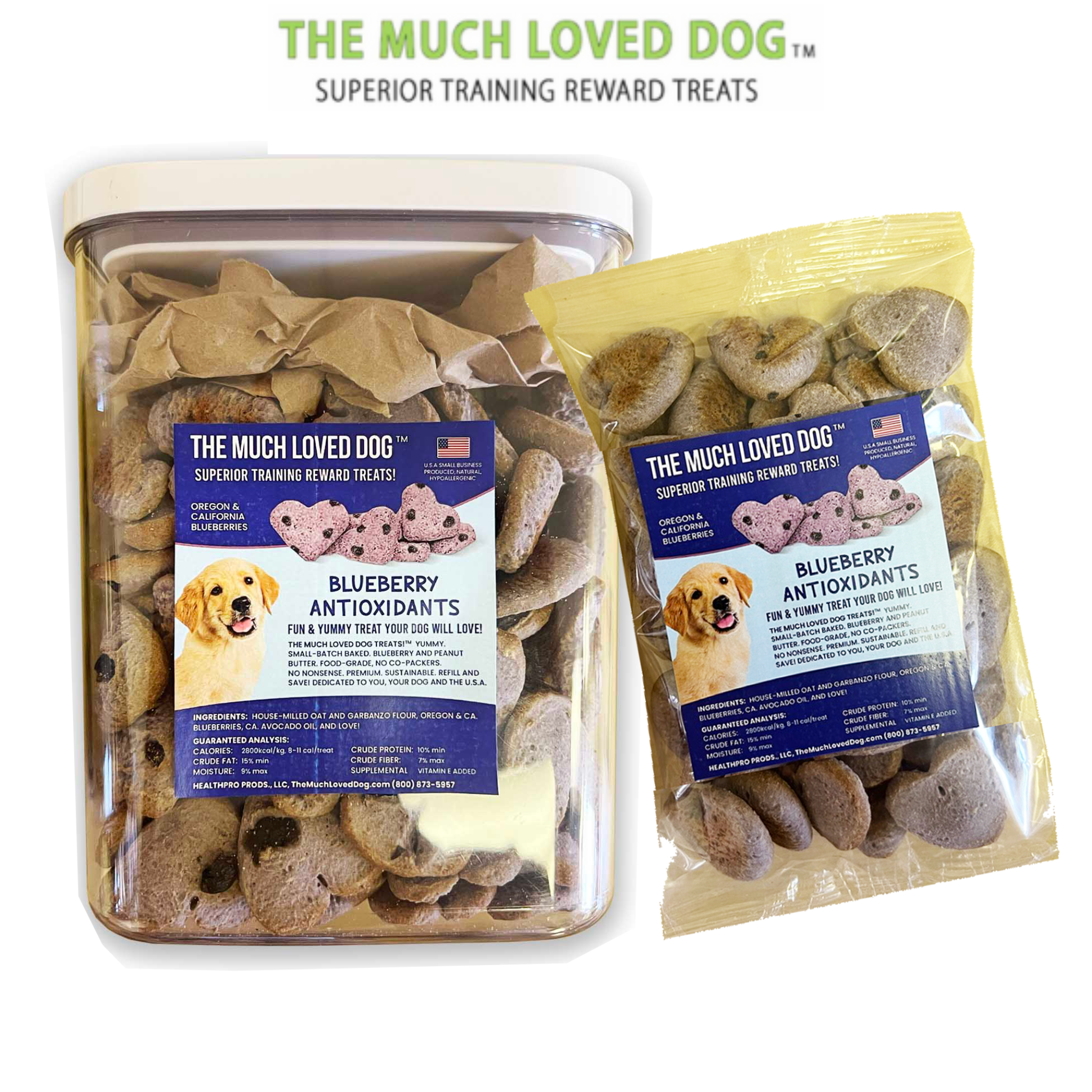 Much Loved Dog Training Treats - Blueberry Antioxidant 6 oz.