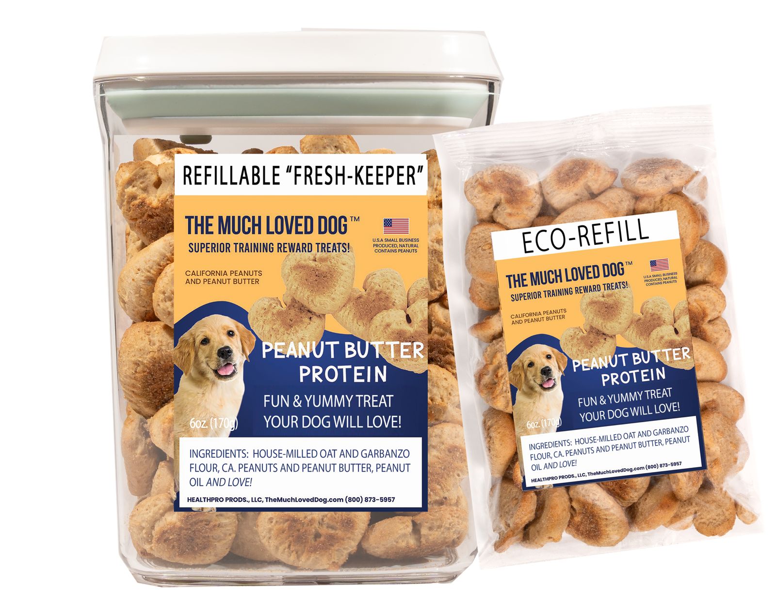 Much Loved Dog Training Reward Treats - Peanut Butter Protein 6 oz.