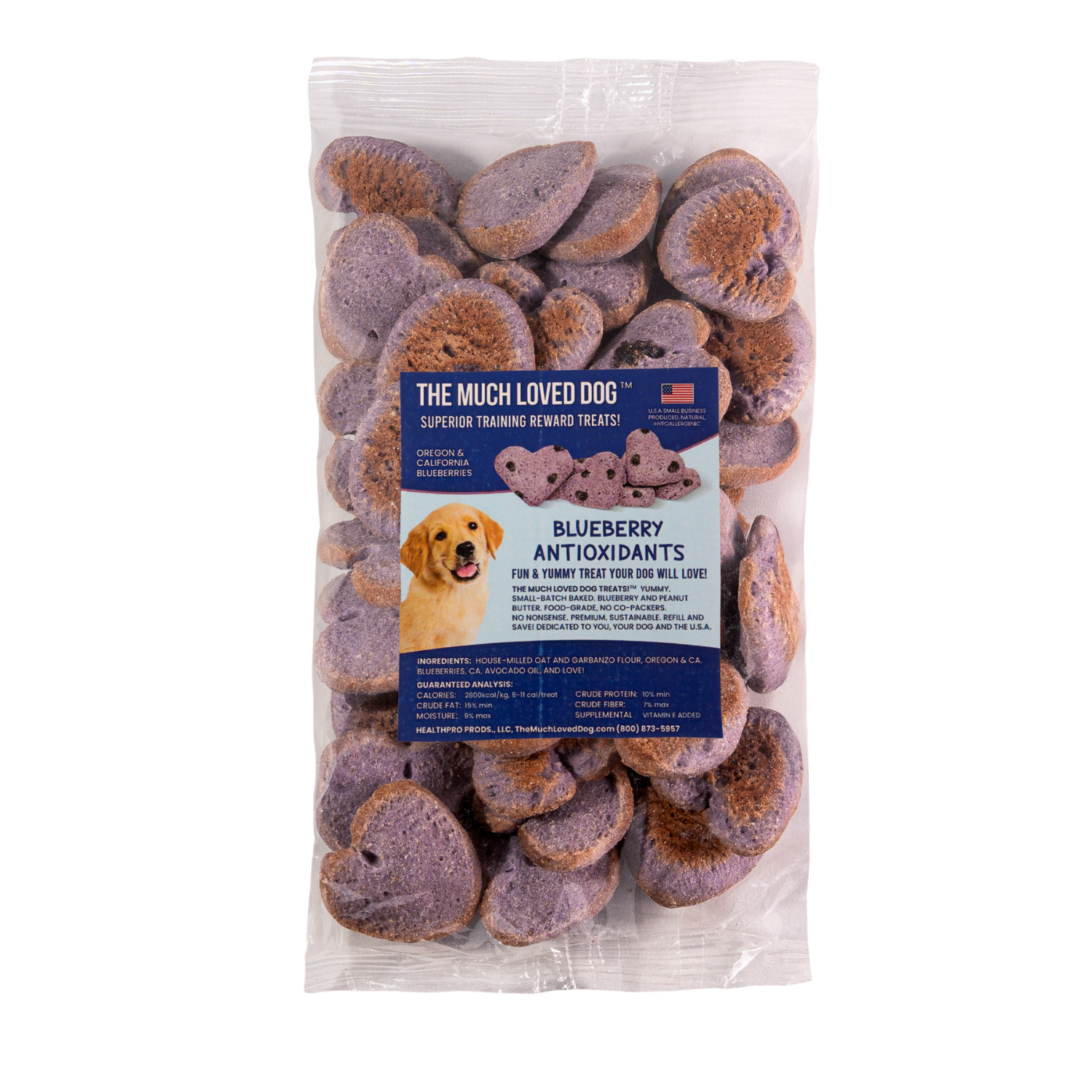 Much Loved Dog Training Treats - Blueberry Antioxidant 6 oz.