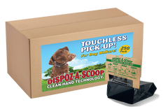 Dispoz-A-Scoop® Safe, Sanitary Dog Poop Clean-up! Self-Sealing Odor-Free No Touch! 250 Pack