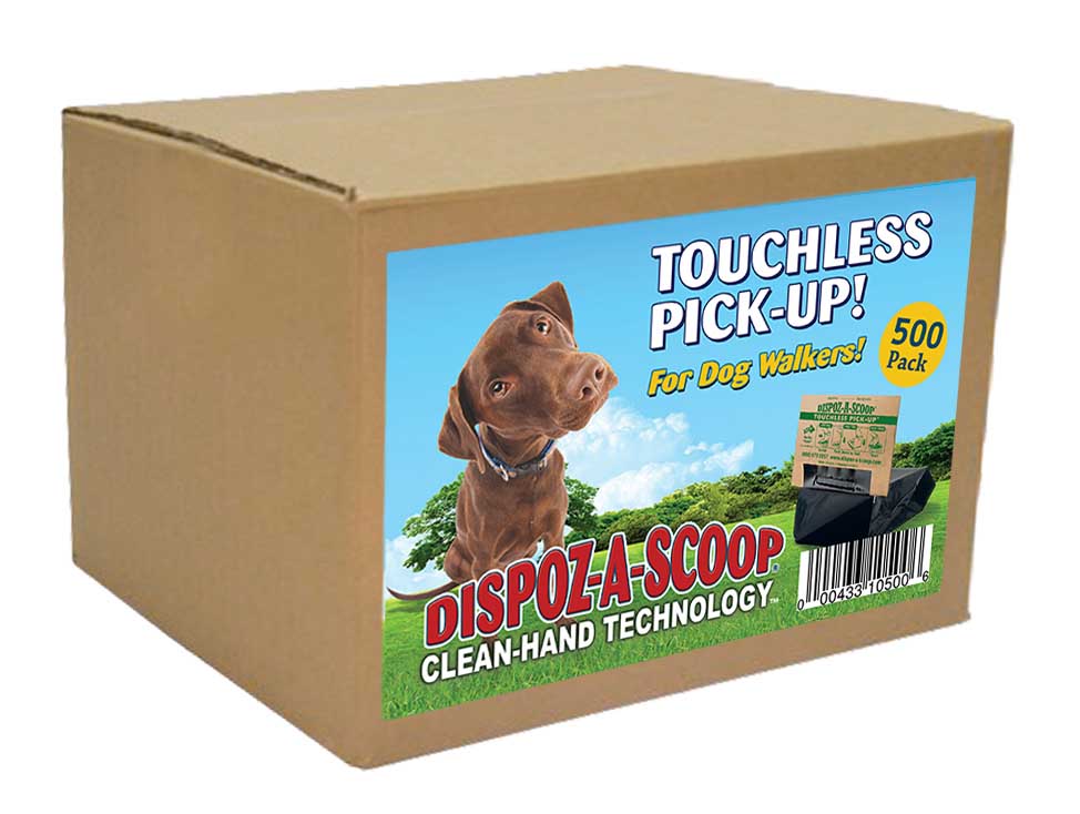 Dispoz-A-Scoop® Safe, Sanitary Dog Poop Clean-up! Self-Sealing Odor-Free No Touch! 500 Pack