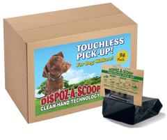 Dispoz-A-Scoop® Safe, Sanitary Dog Poop Clean-up! Self-Sealing Odor-Free No Touch! 96 Pack