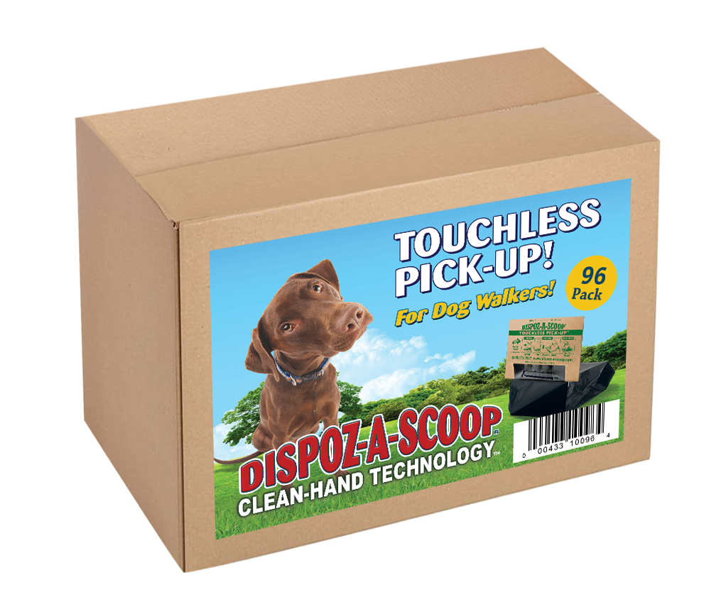 Dispoz-A-Scoop® Safe, Sanitary Dog Poop Clean-up! Self-Sealing Odor-Free No Touch! 96 Pack